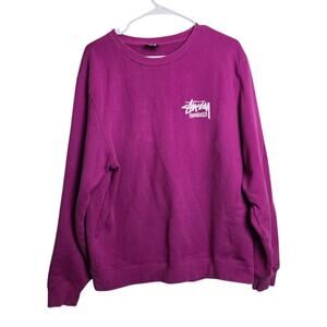 Stussy Honolulu Chapter Crewneck Sweatshirt Magenta Pink Purple Size Medium